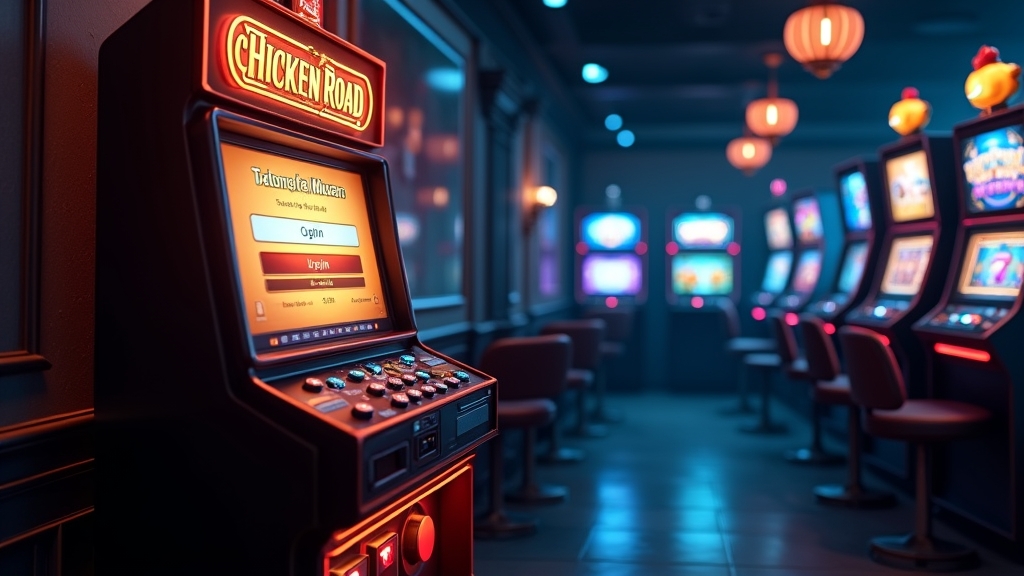 Dark casino lobby with a glowing demo game login screen