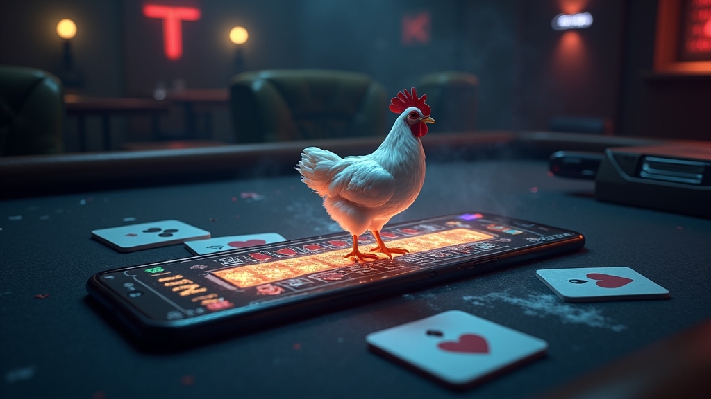 Mobile screen showing the Chicken Road demo round in a dark casino atmosphere