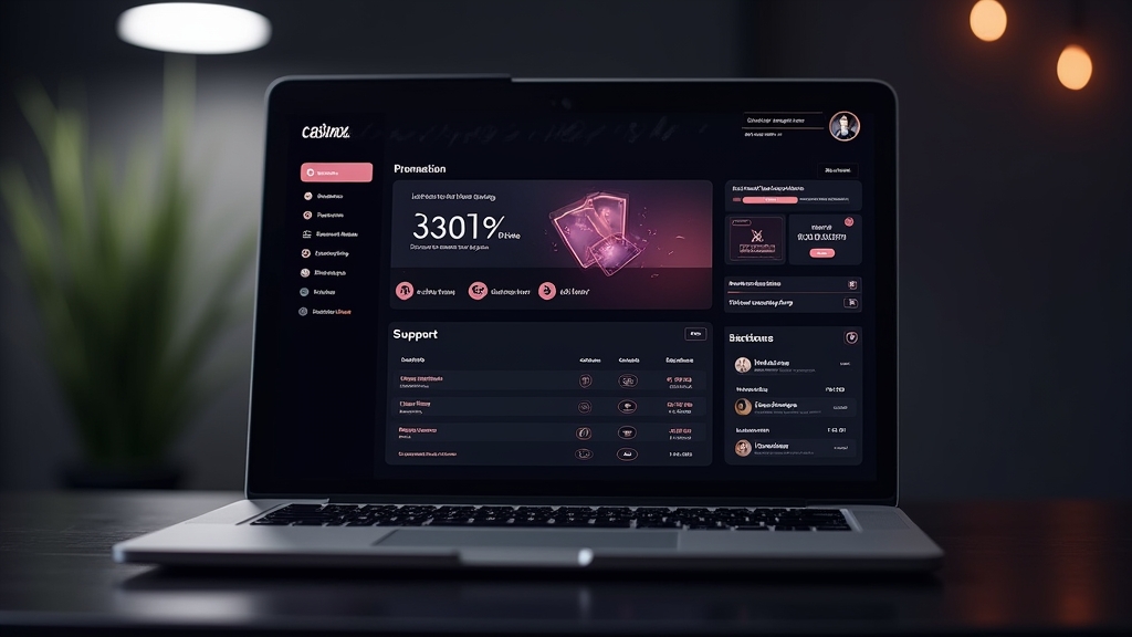 Casino account dashboard showing settings, logout, and activity tools