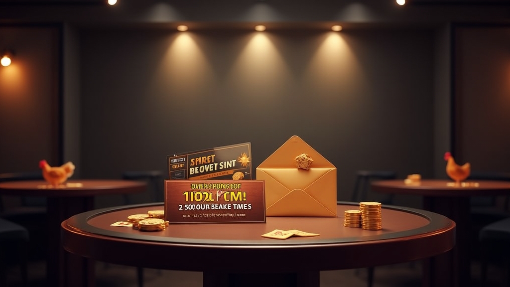 No deposit and welcome offer cards on a casino table with dark lighting