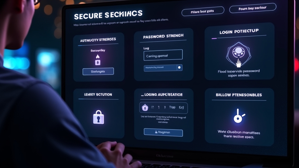 Casino account security screen with password and 2FA settings